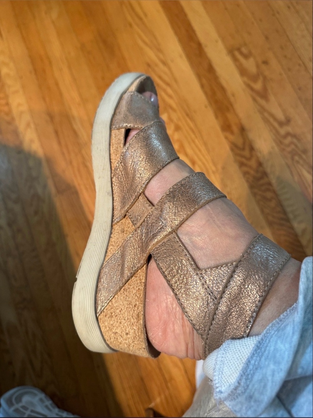Fly London Rose Gold Sandals